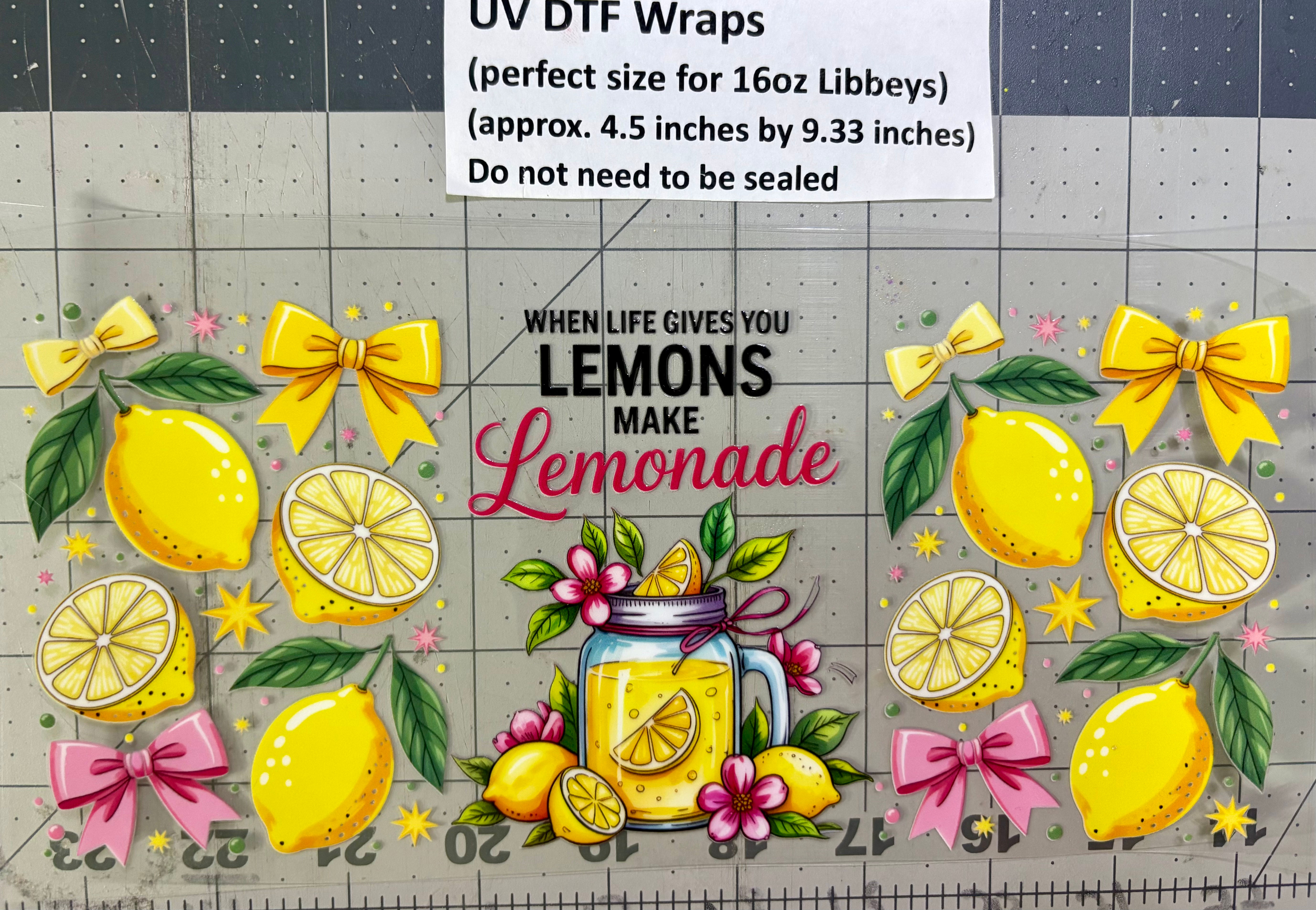 UVDTF WRAP- Lemons Lemonade
