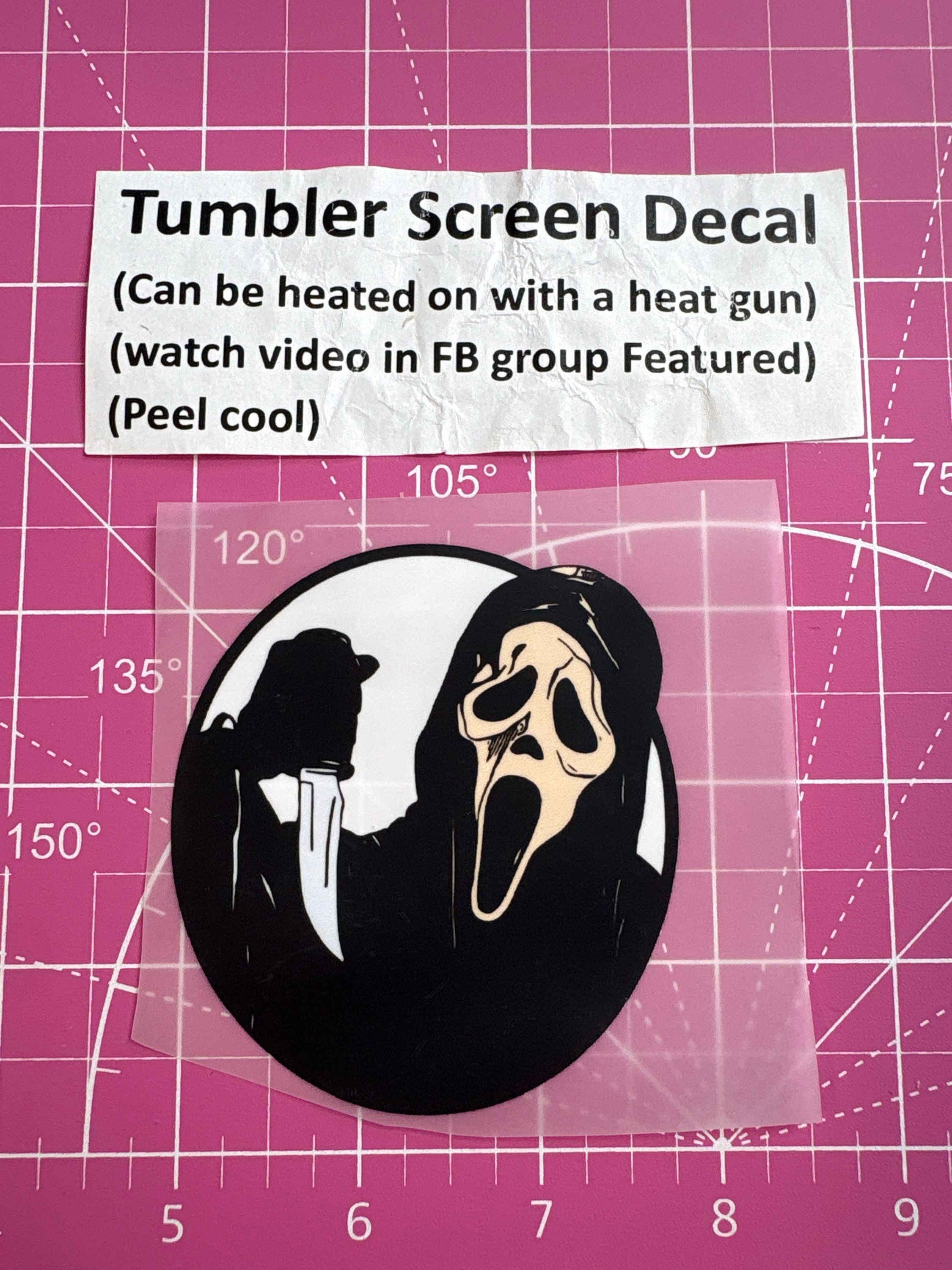 Tumbler Screen- Ghostface White