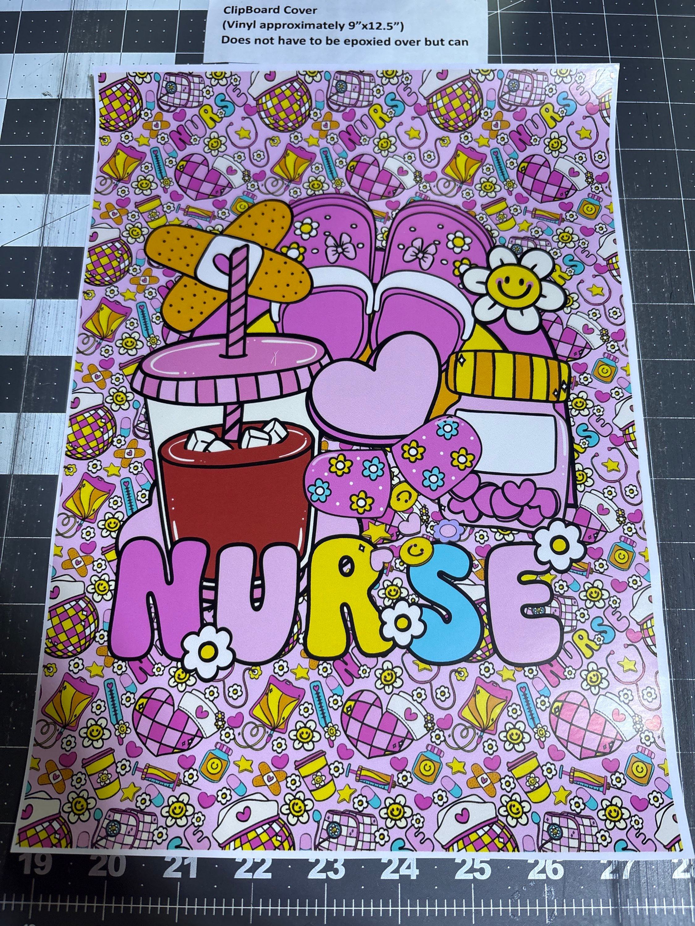 Clipboard Cover Vinyl- Nurse Pink 