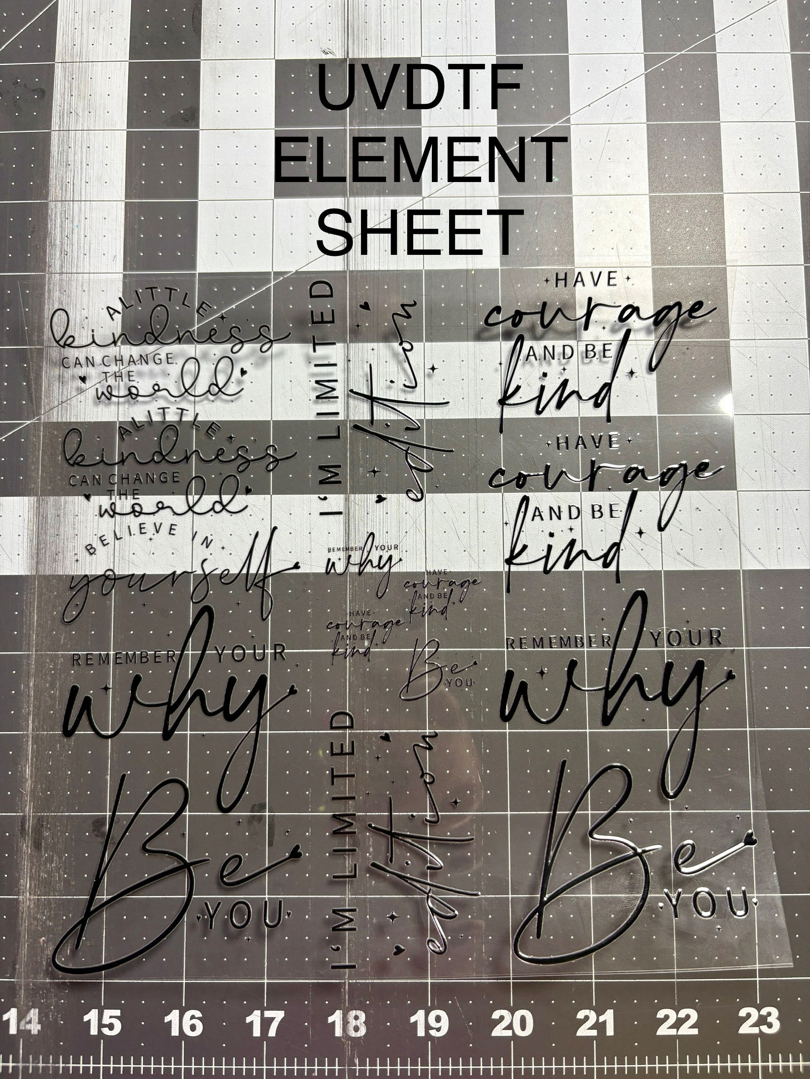 UVDTF ELEMENT SHEET- Motivational Sayings