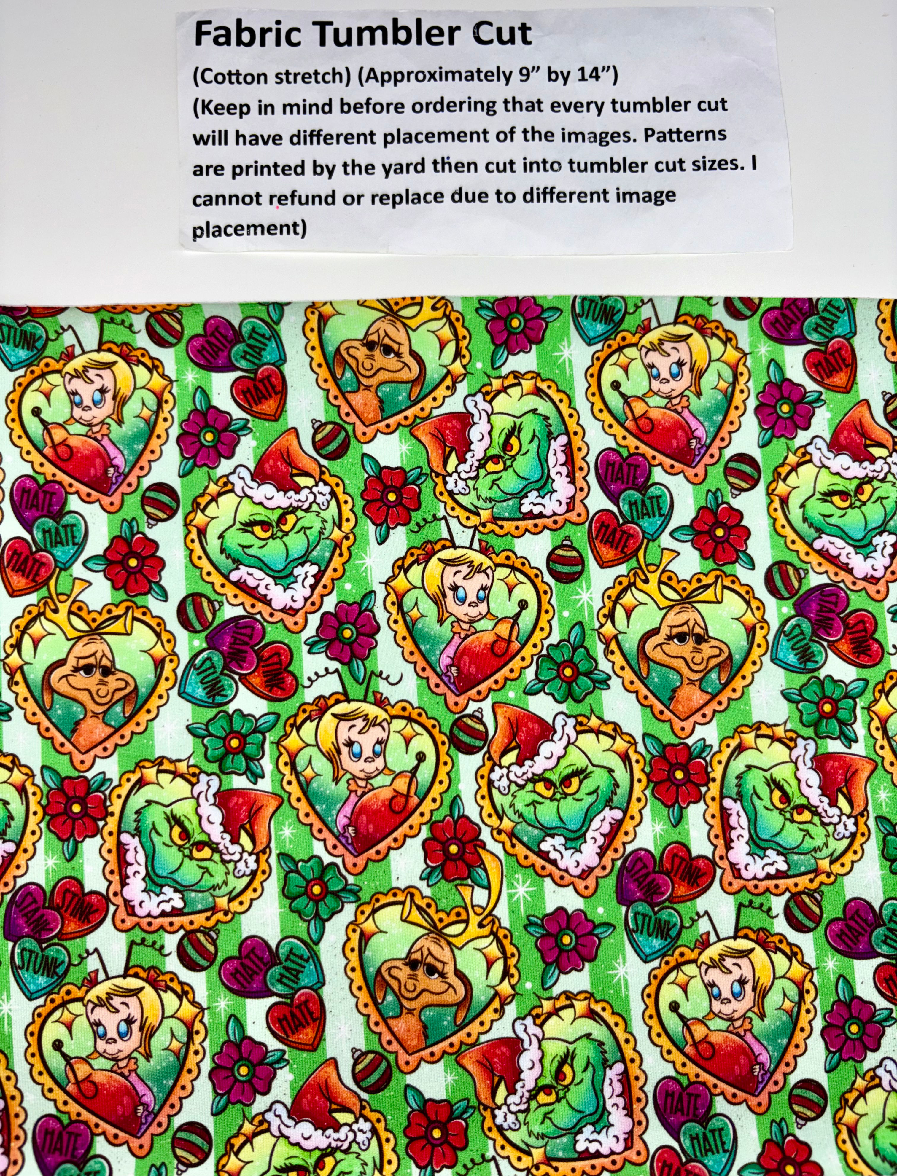Fabric- Grinch Hearts