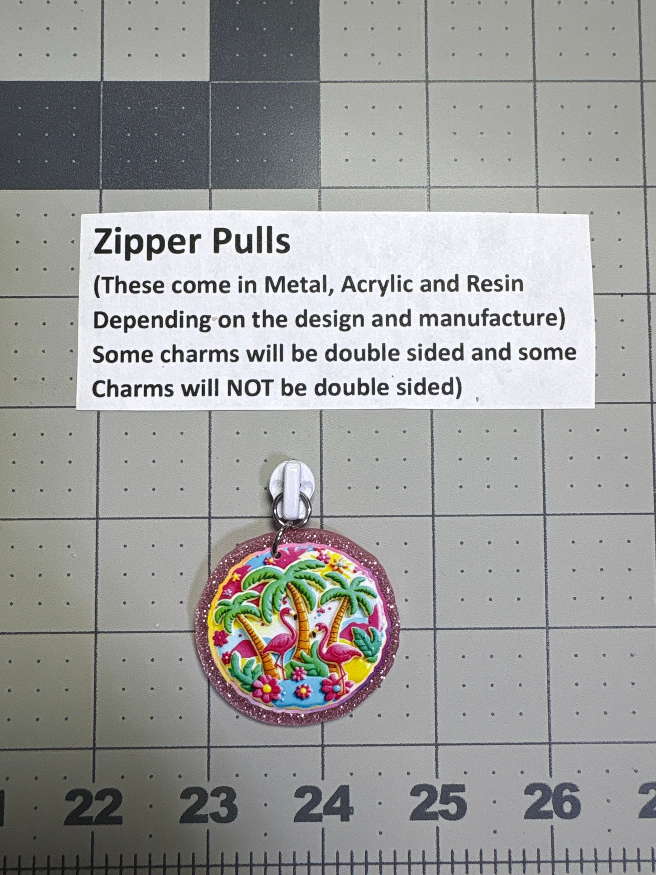 Zipper Pull- Flamingo Pink Orange