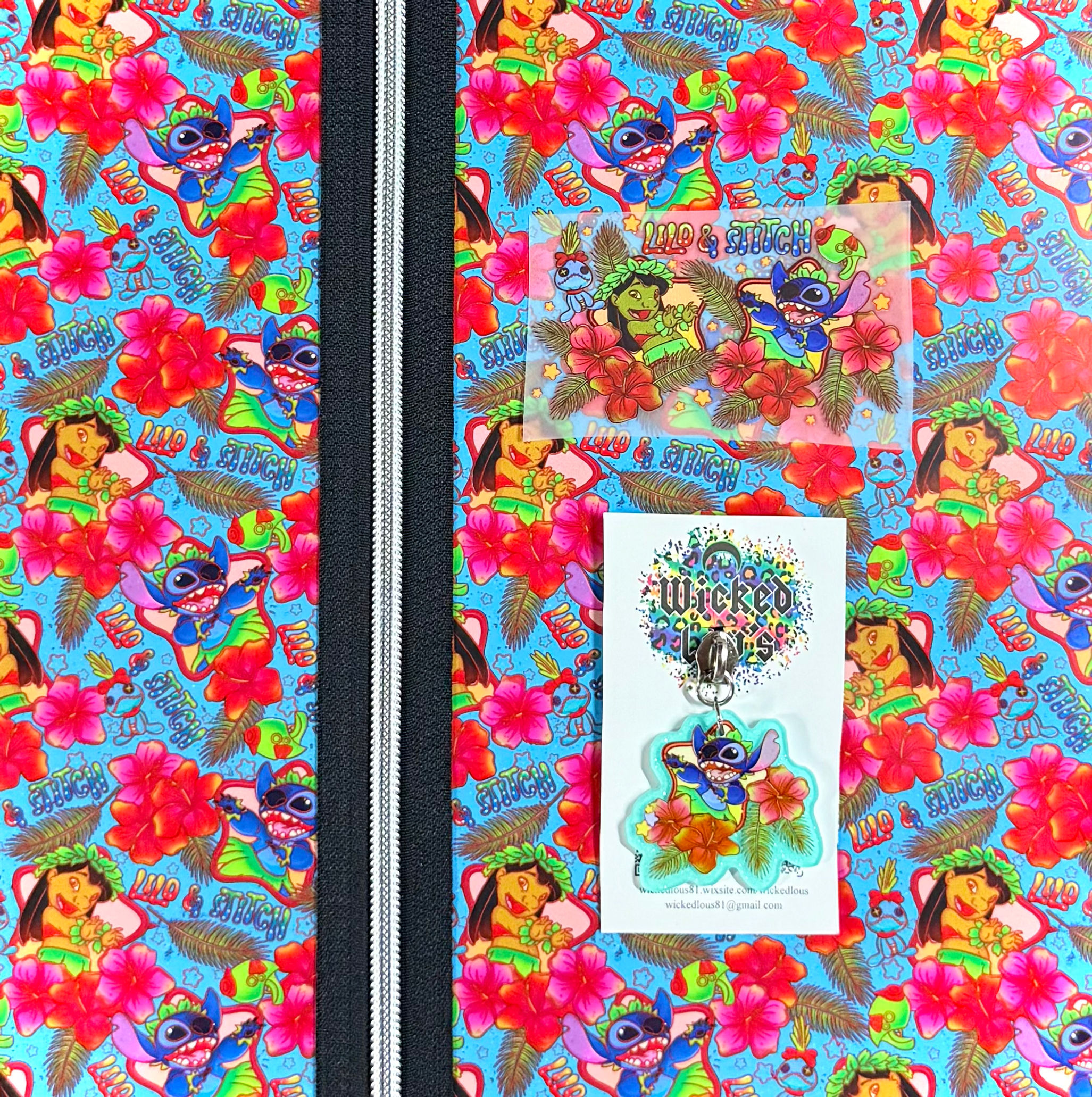 Vinyl Zipper Tumbler Kit- Lilo Stit Floral Blue