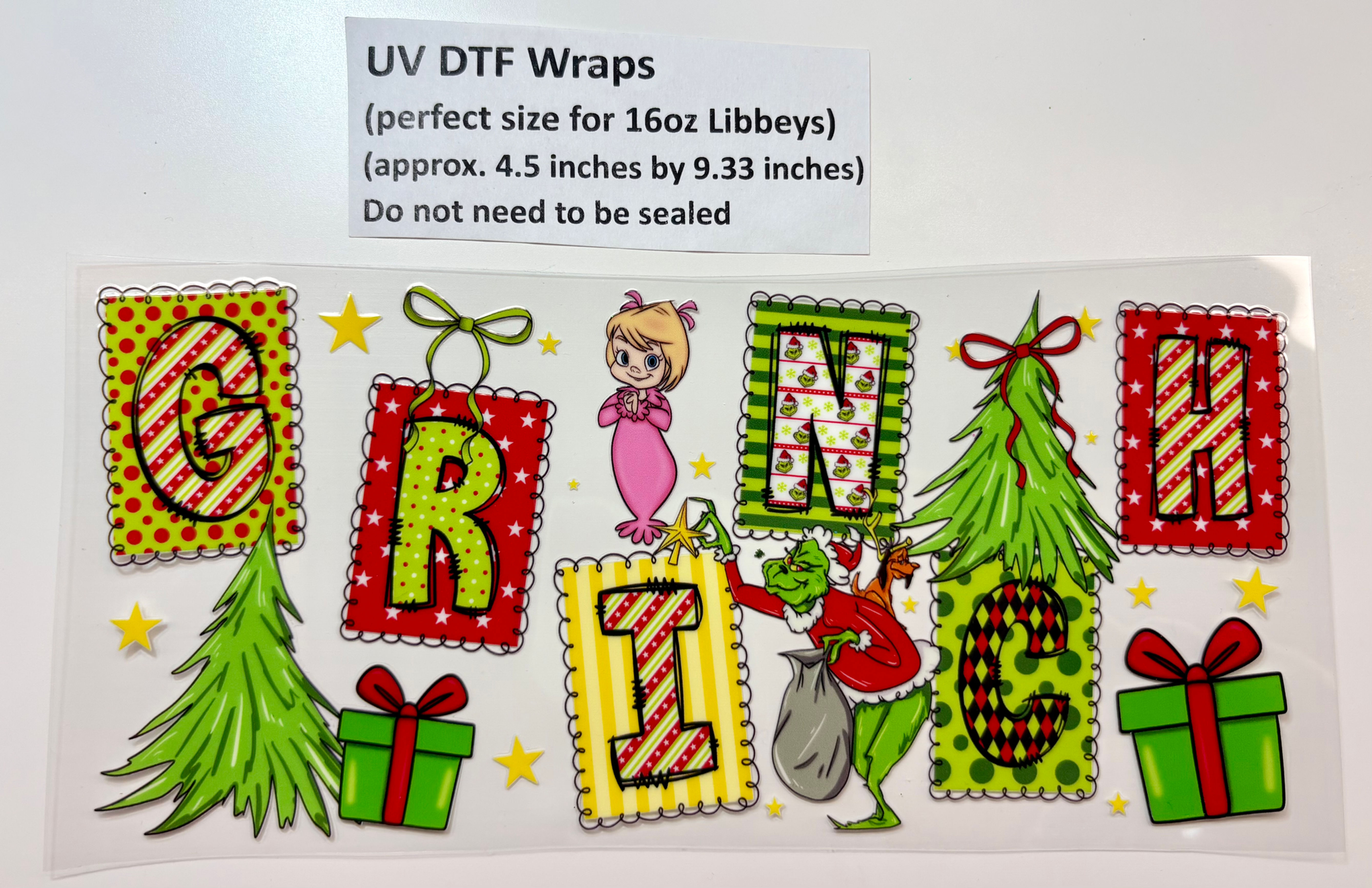 UVDTF WRAP- Grinch Patches
