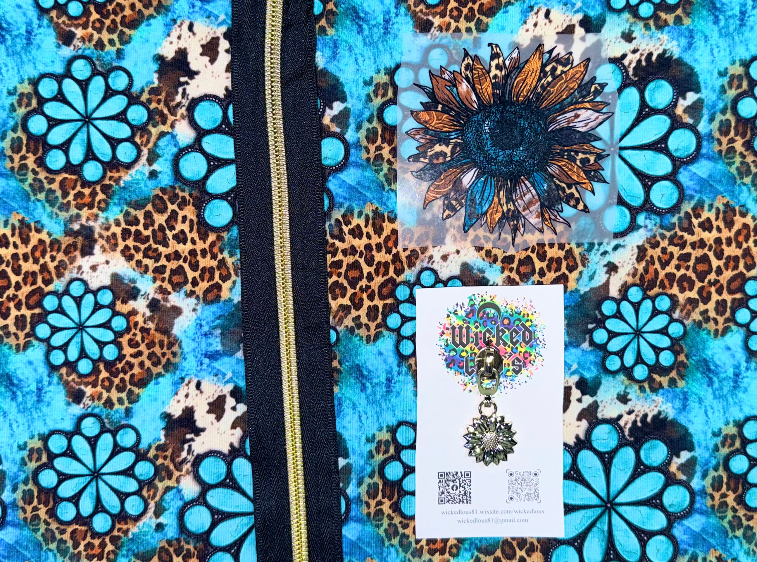 Fabric Zipper Tumbler Kit- Leopard Blue 