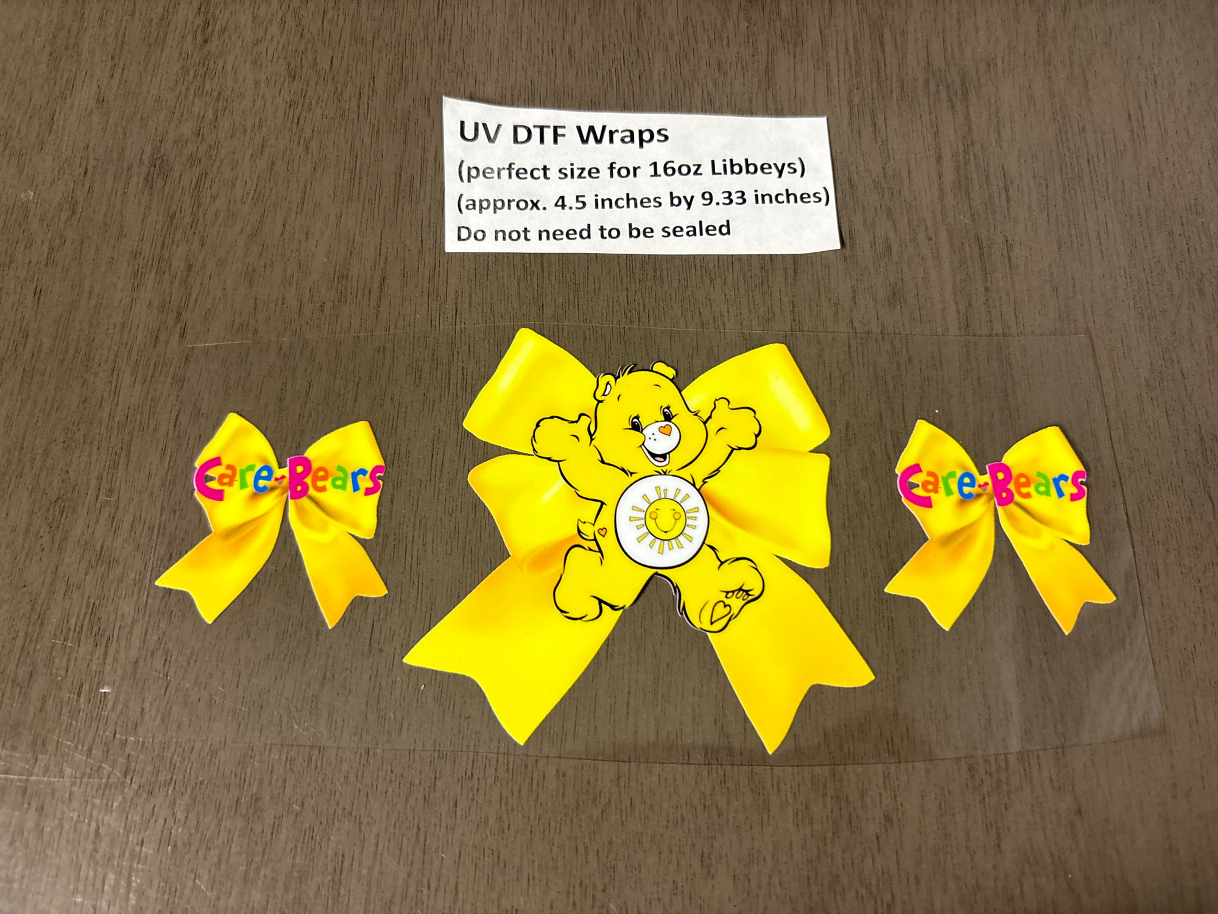 UVDTF Wrap- C Bear Bow Yellow  EXCLUSIVE 