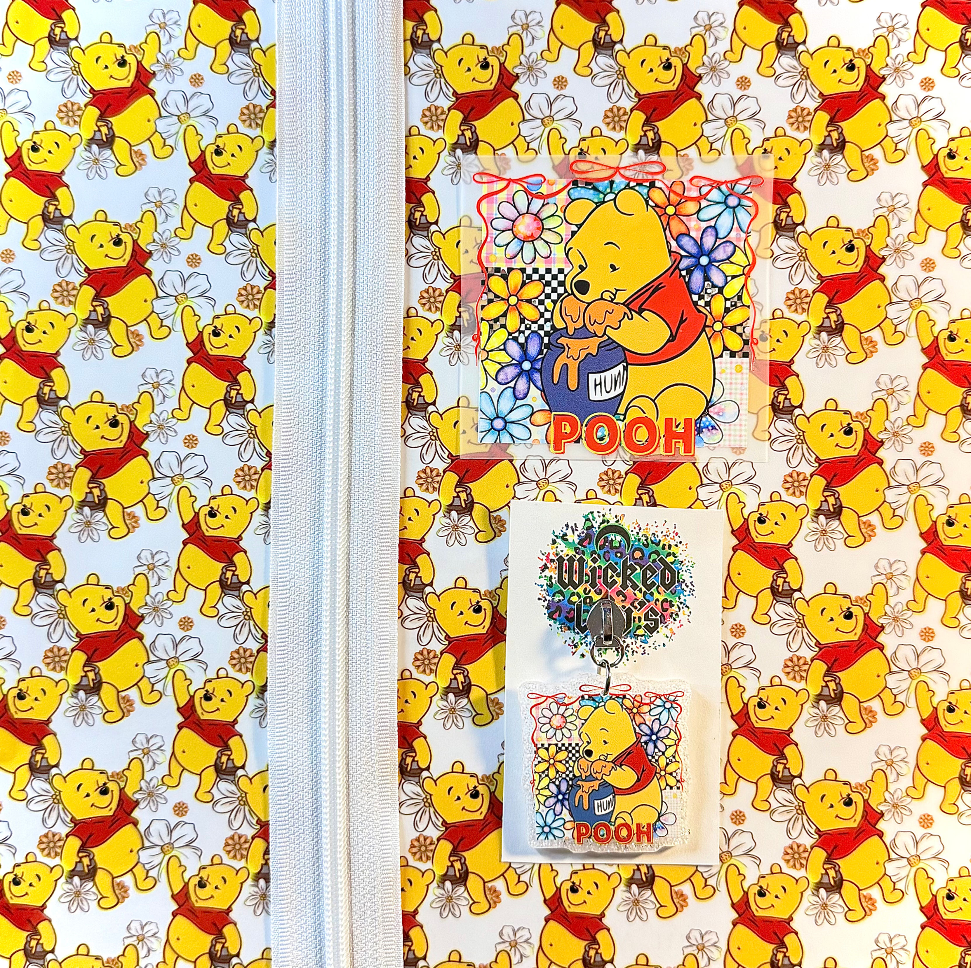 SHEER Vinyl Zipper Kit- Sheer Pooh Checkered