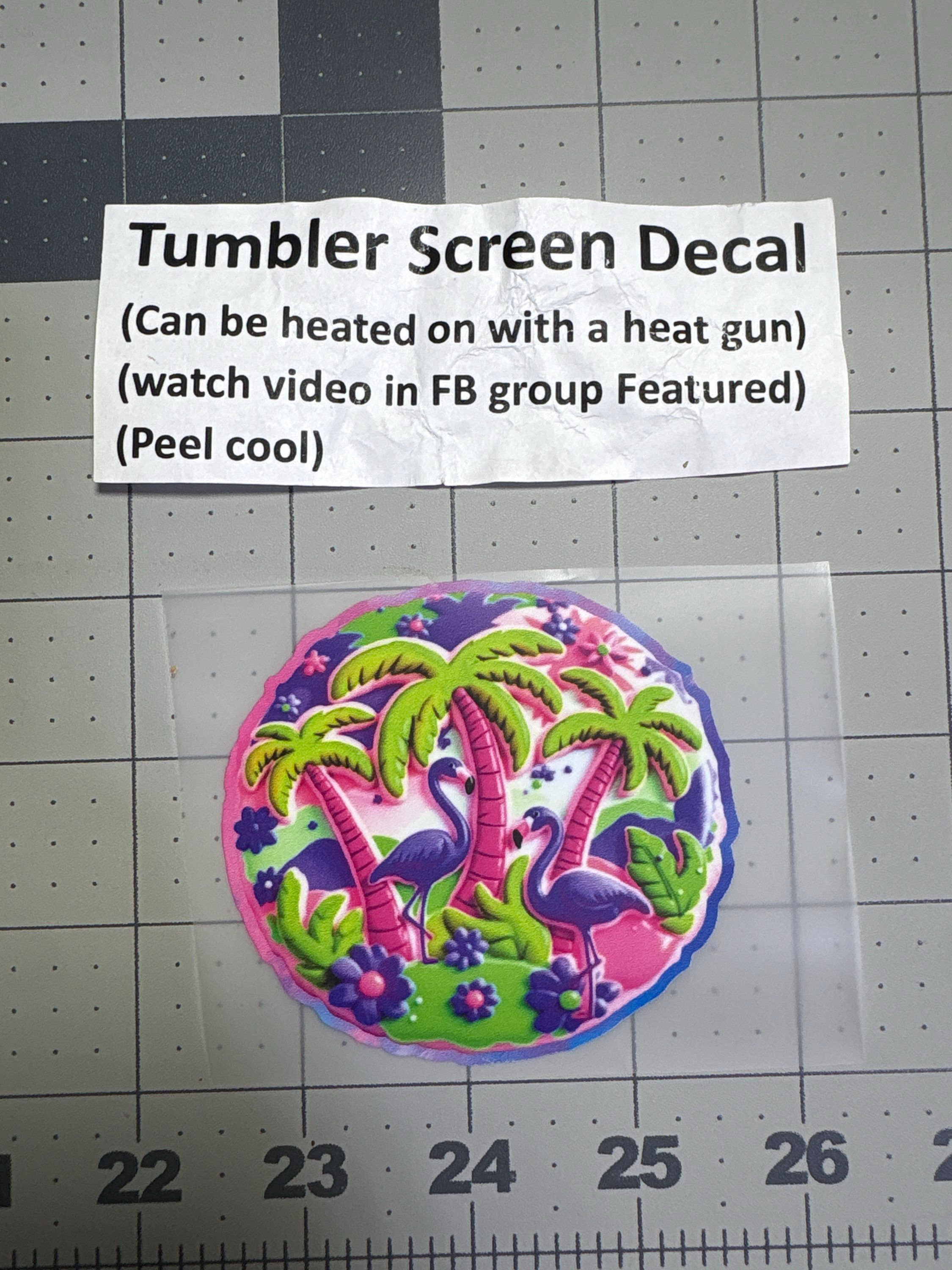 Tumbler Screen- Flamingos Pink Purple