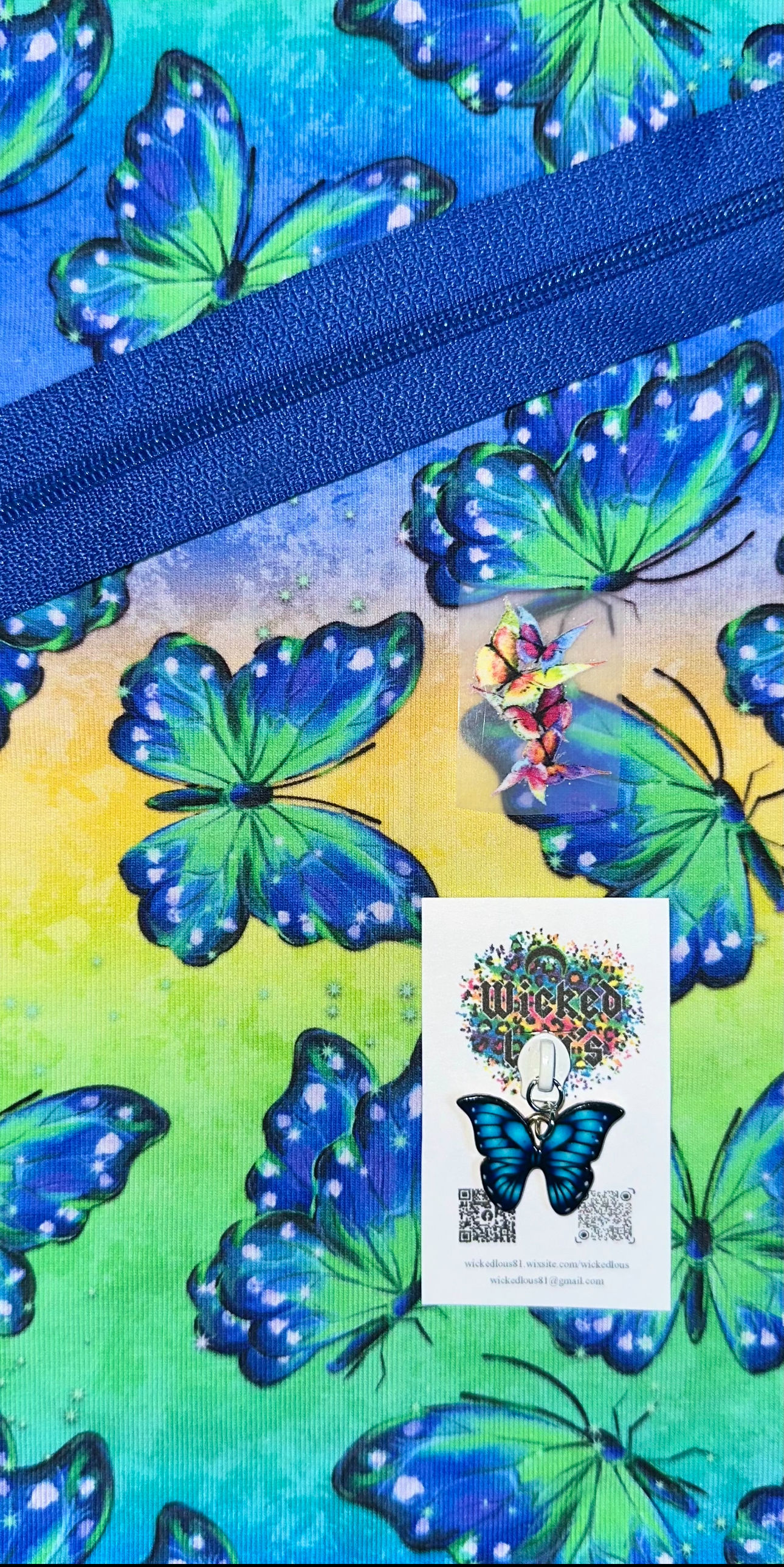 PEN Zipper kit- Butterfly blue