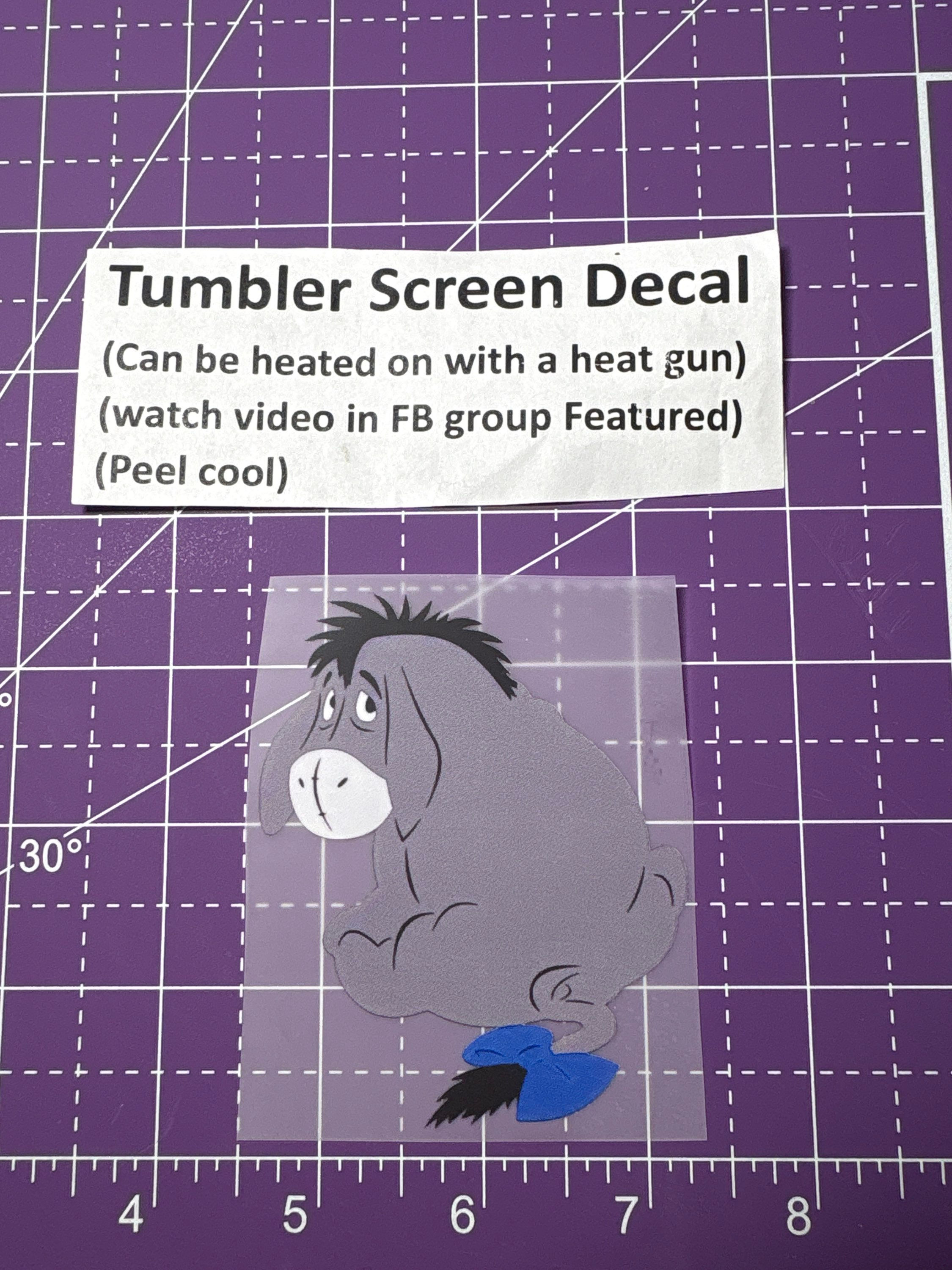 Tumbler Screen- Eeyore Blue Bow
