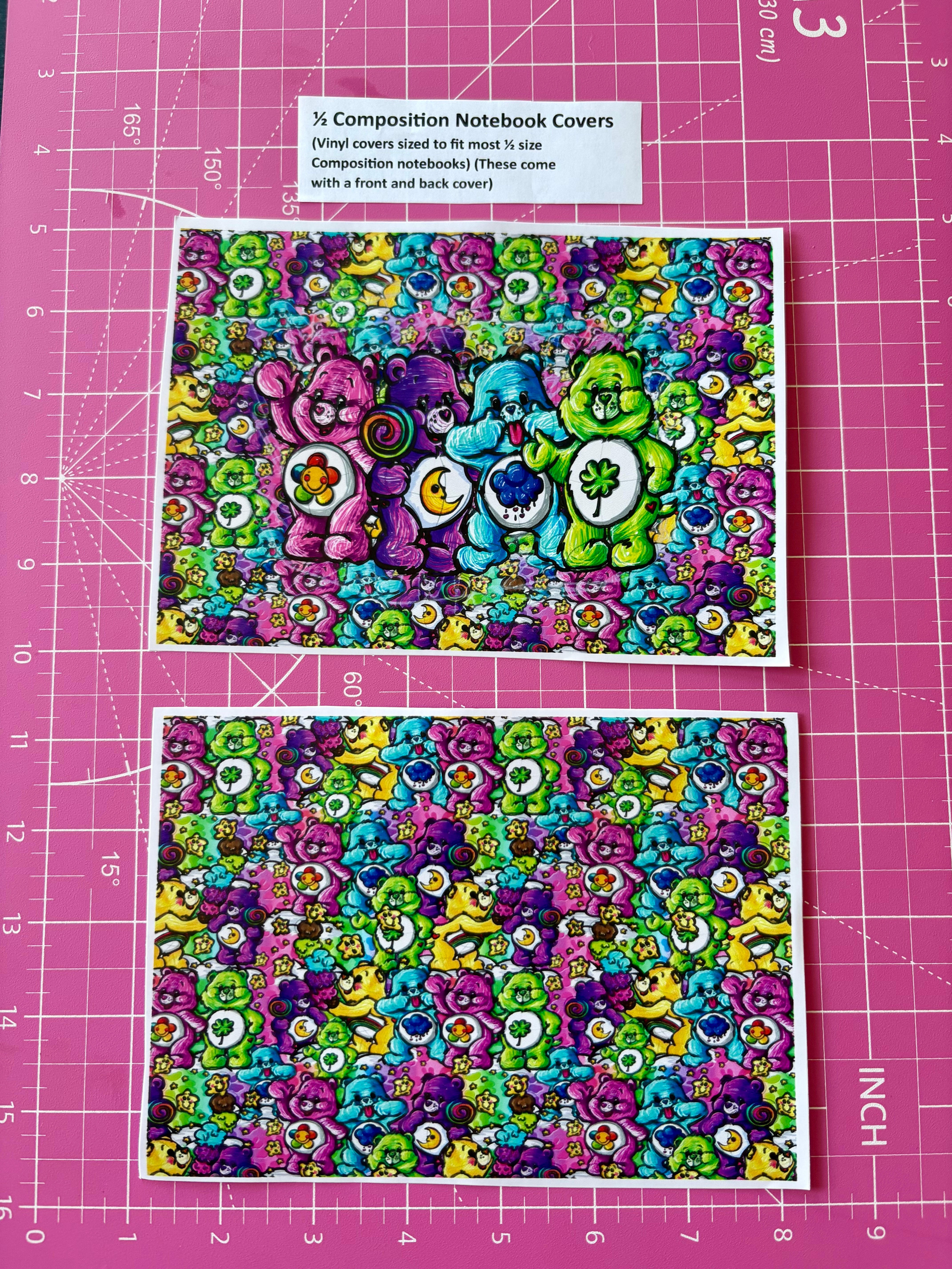 1/2 Composition Notebook Vinyl- C Bears Sketched 