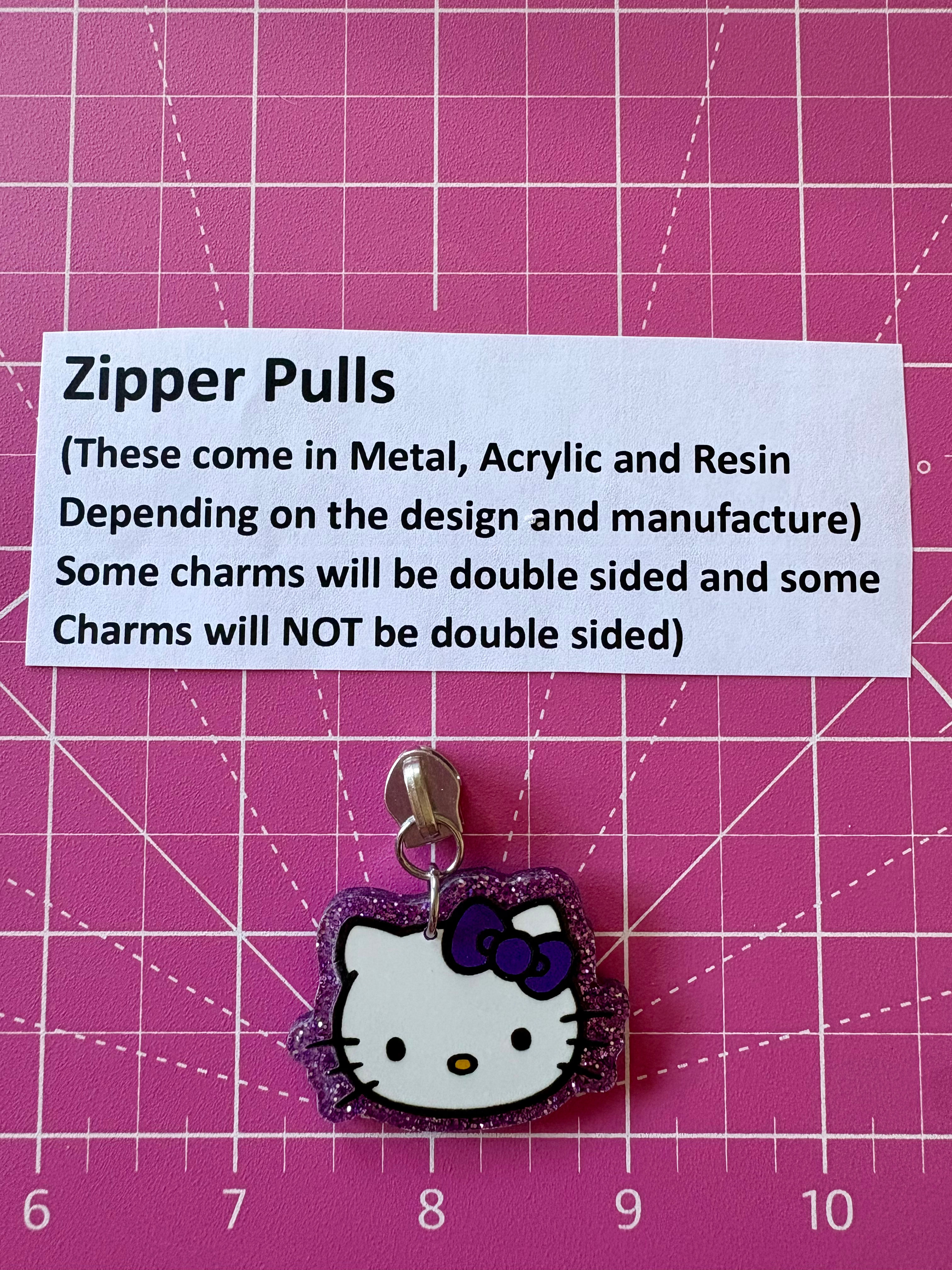 Zipper Pull- Hello K Purple