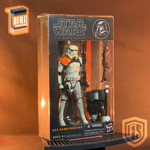 10x PET Case Protectors For Star Wars Black Series Action Figures – 1:12 Scale, Orange/Blue Line