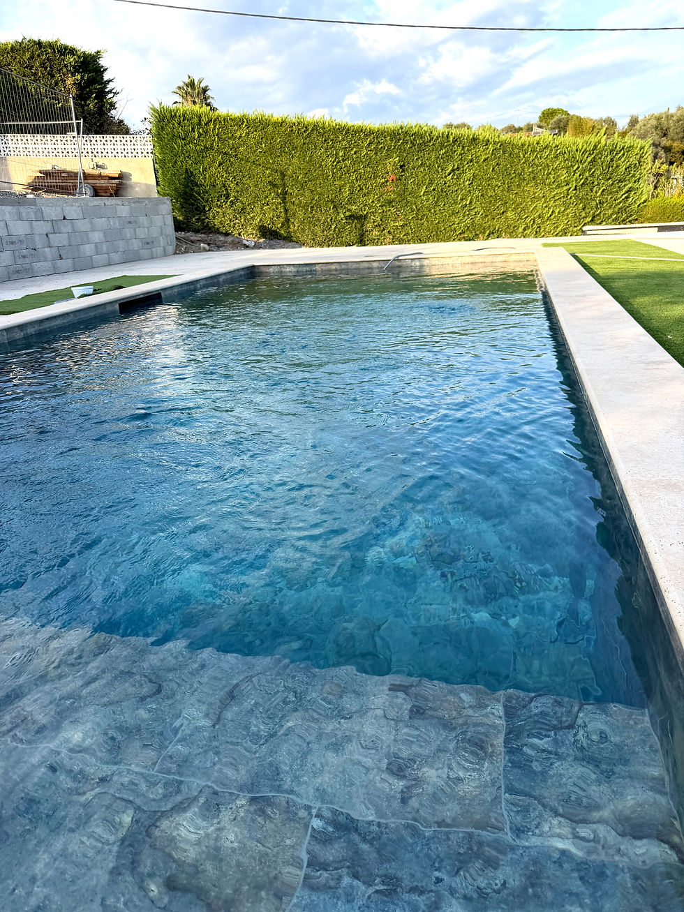 Piscine grand carreau Bali blue