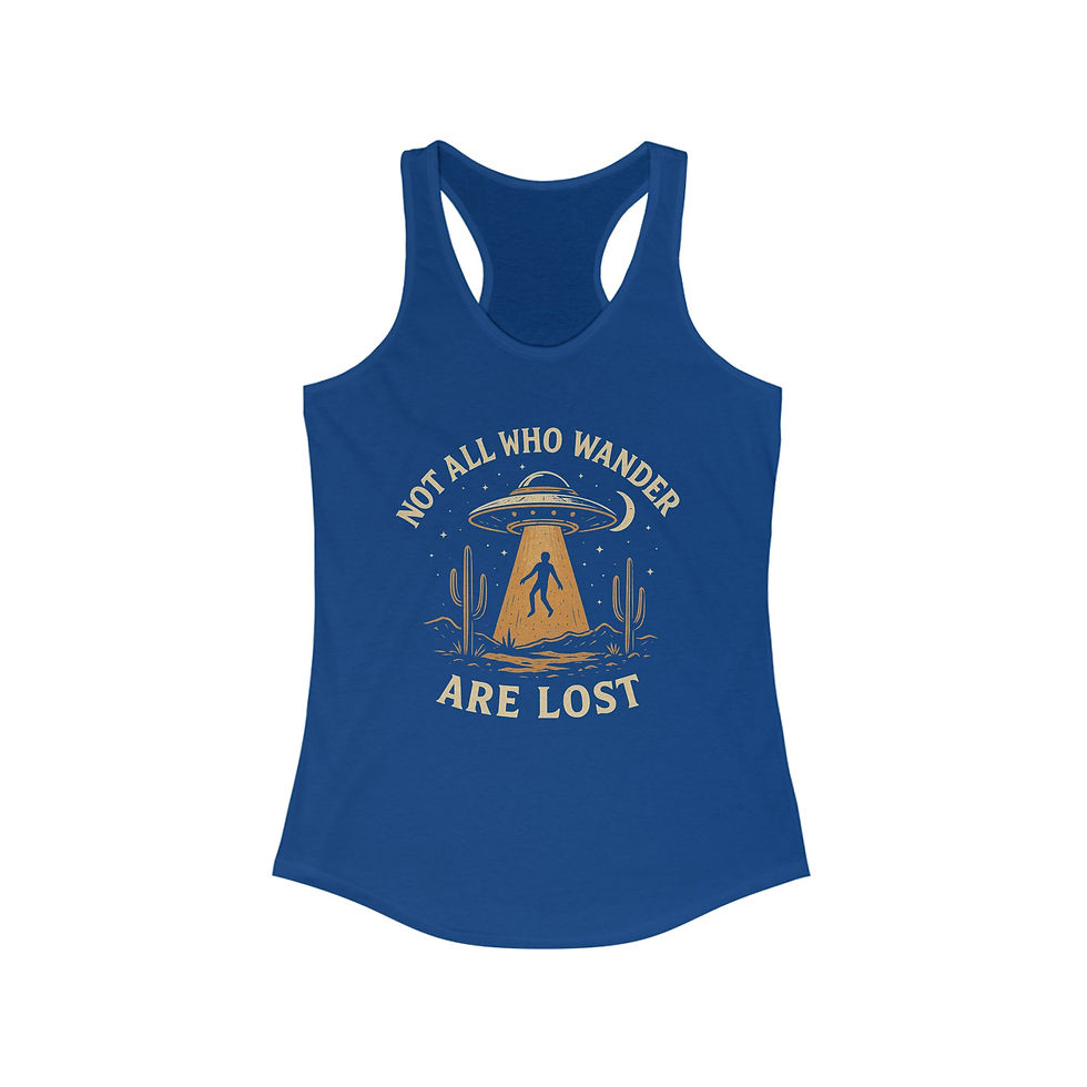 Thumbnail: Adventure-Inspired Women's Racerback Tank-Not All Who Wander Are Lost