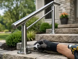 Outdoor Stair Handrail Installation Done Right