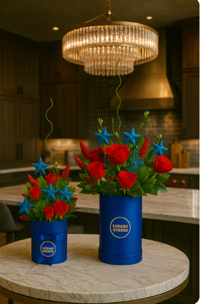 Thumbnail: Luxe Blue Flower Collection - by Luxaro Events (Pricing based on consultation)