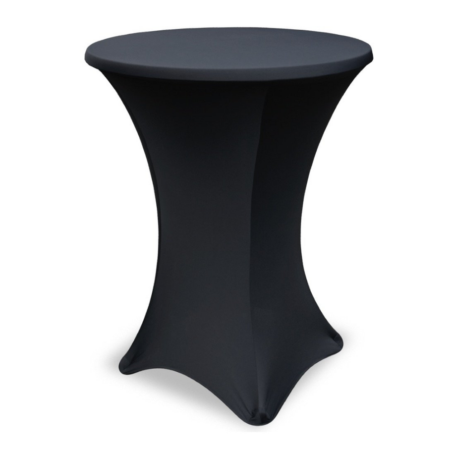 Zwarte stretch hoes voor een statafel decoratie.