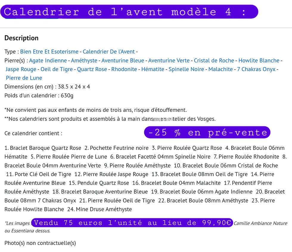 Miniature : Calendrier de l'avent Modèle 4