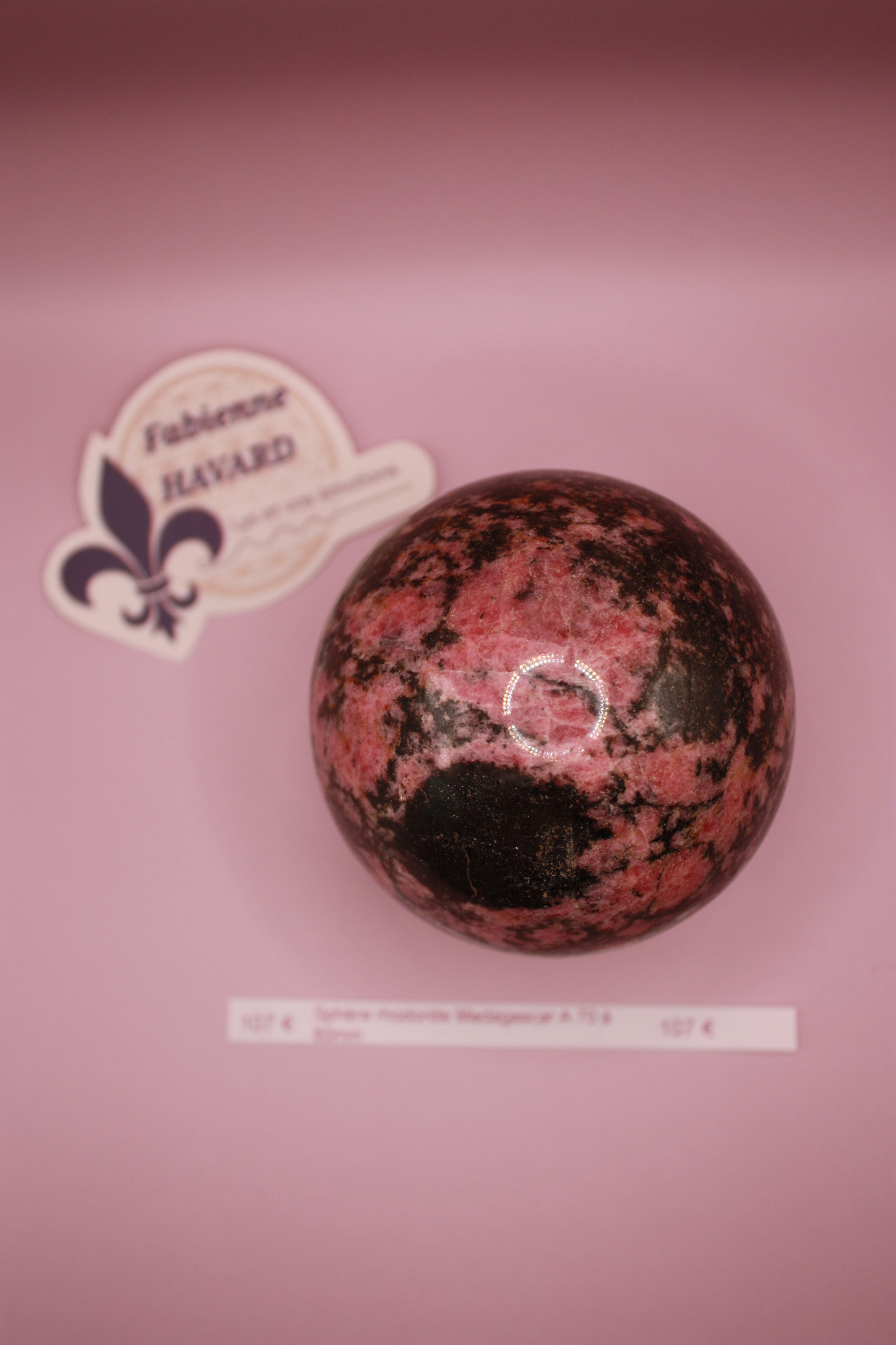 Sphère rhodonite Madagascar A 70 à 80mm