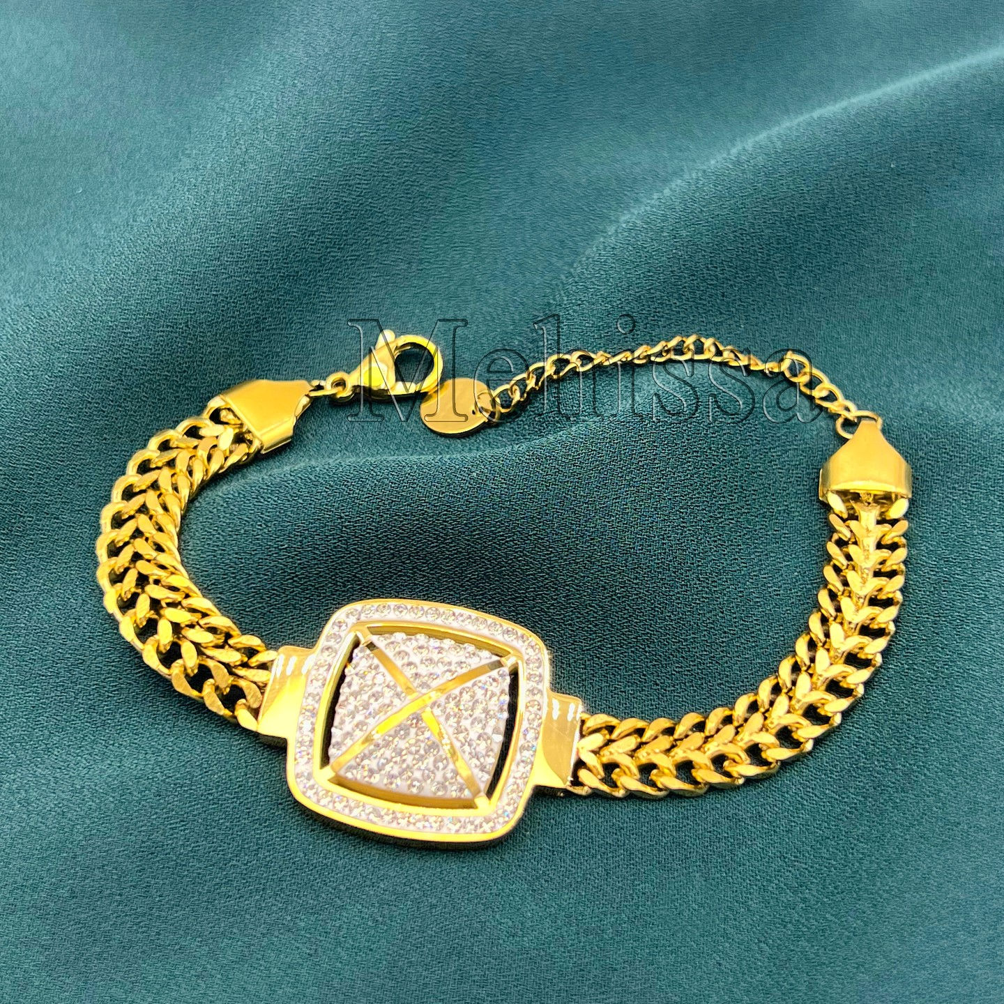 Square Stone Steel Bracelet