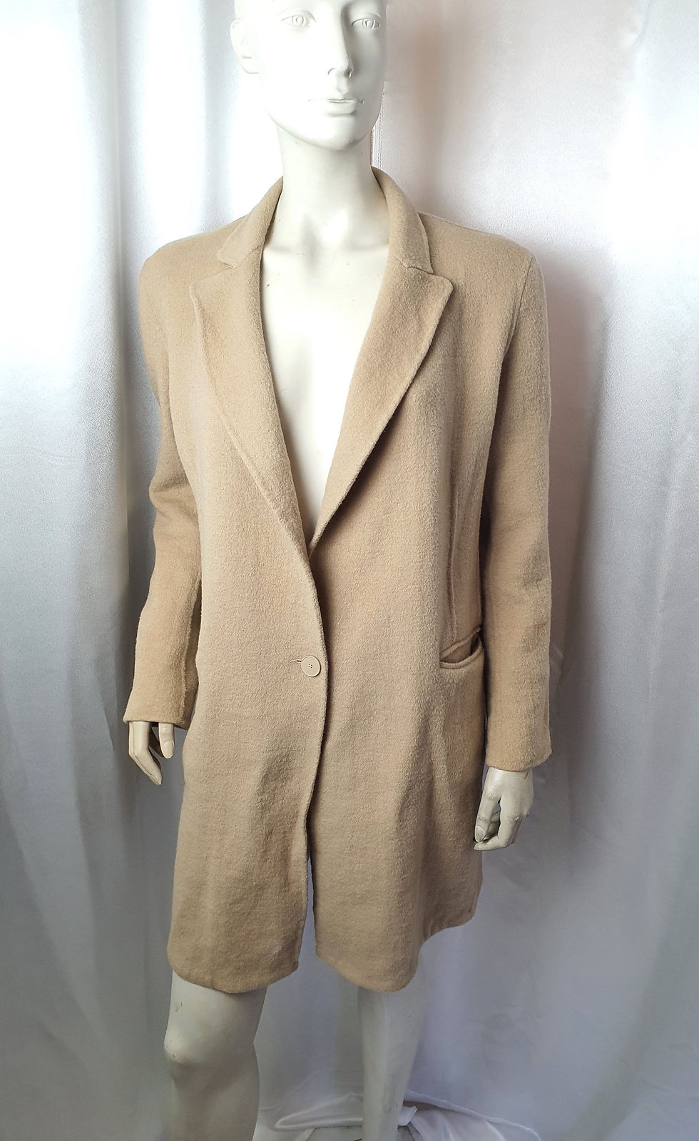 Thumbnail: Sandro camel light wool coat size 10