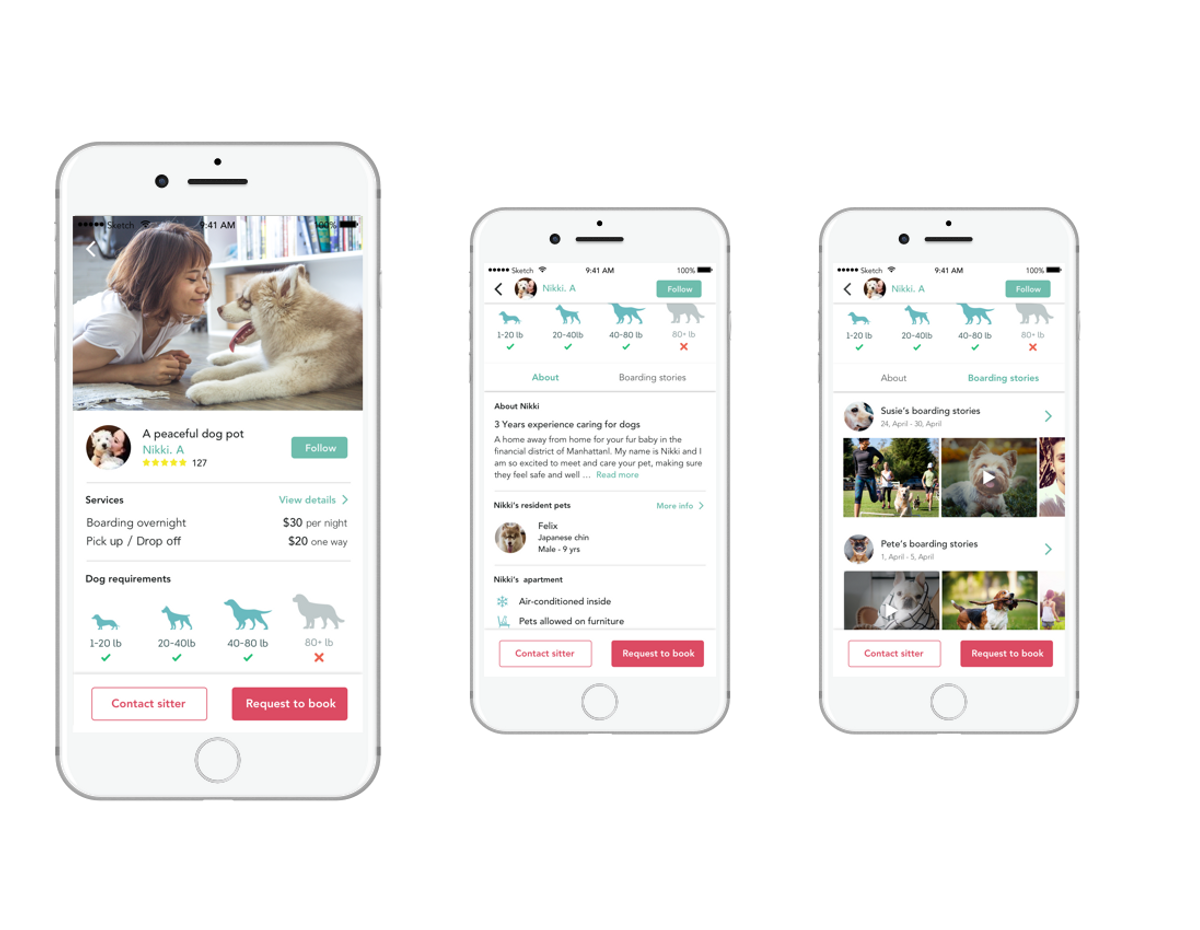 Host details — price, service types, contact