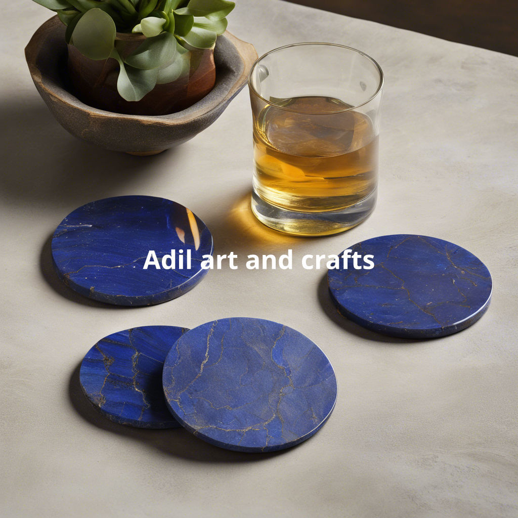 Lapis lazuli stone round coaster set 