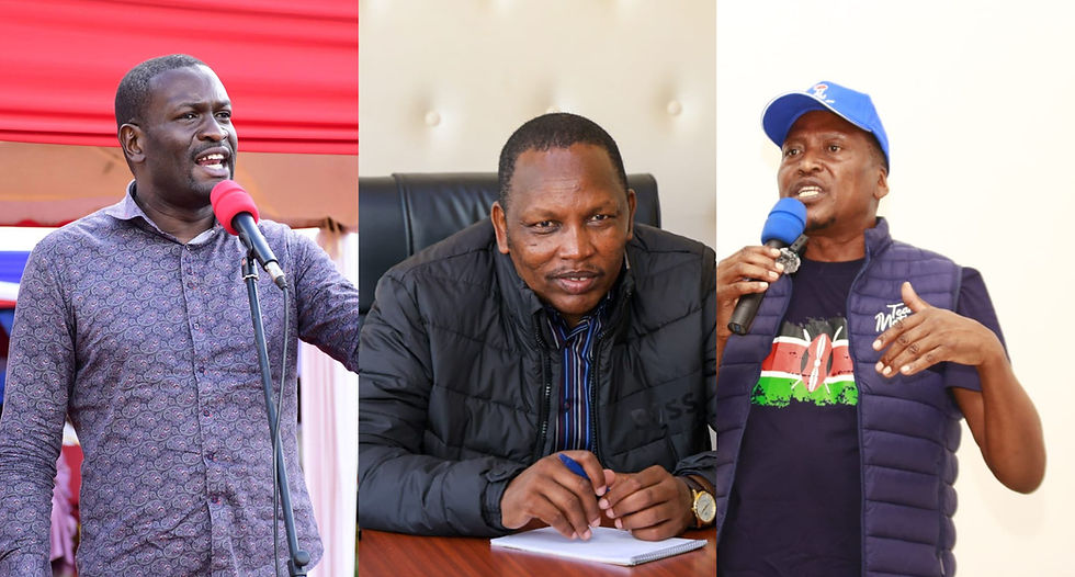 Jonathan Lati Lelelit clashed with senators. Photo: Edwin Sifuna, Jonathan Lati Lelelit, Richard Onyonka.