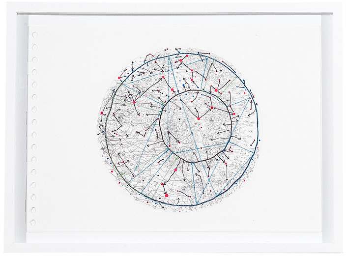 AB14, crayon-couture sur papier, 21x29.5cm, 2014