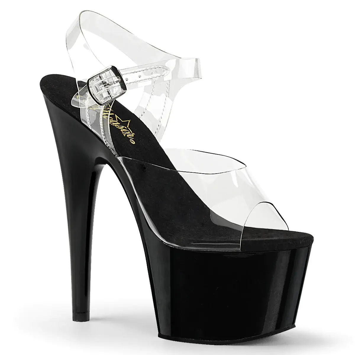 Pleaser Black & Clear High Heels