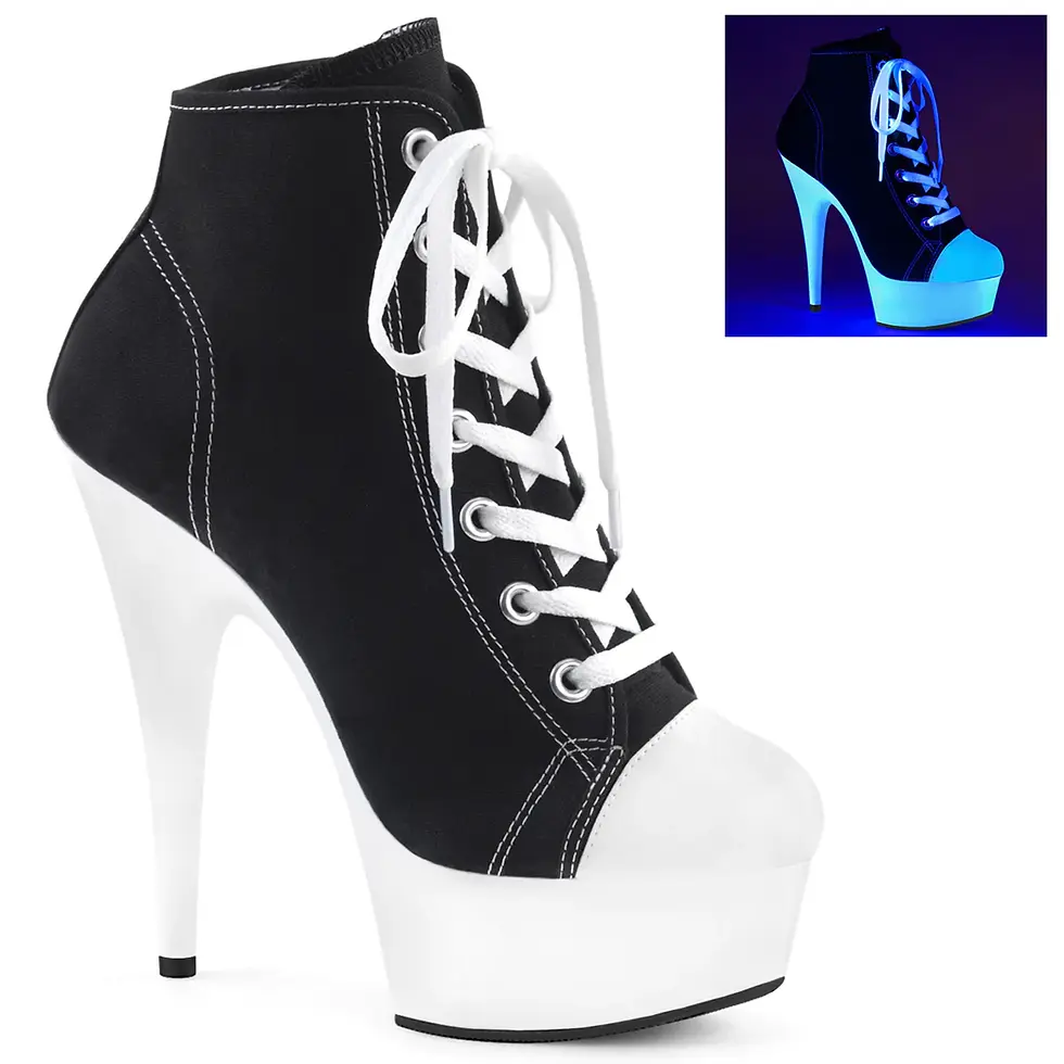 Pleaser Sneaker Black Ankle Boots