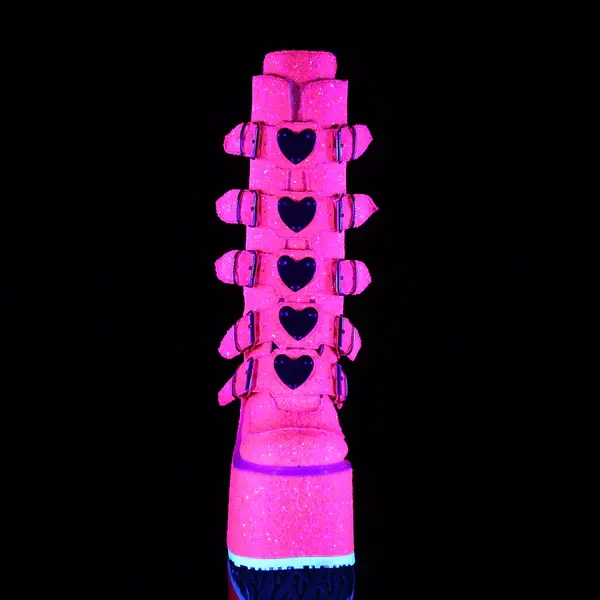 תמונה ממוזערת: Demonia UV Pink Glitters & Hearts Platform Boots
