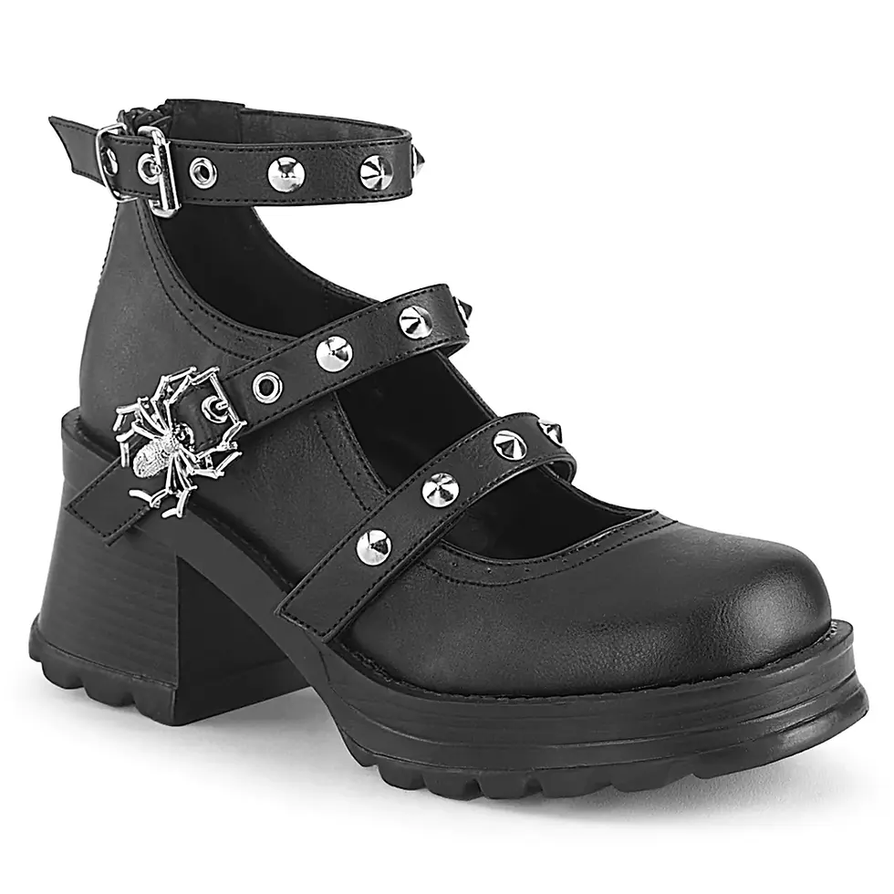 Demonia Black Spider Sandal