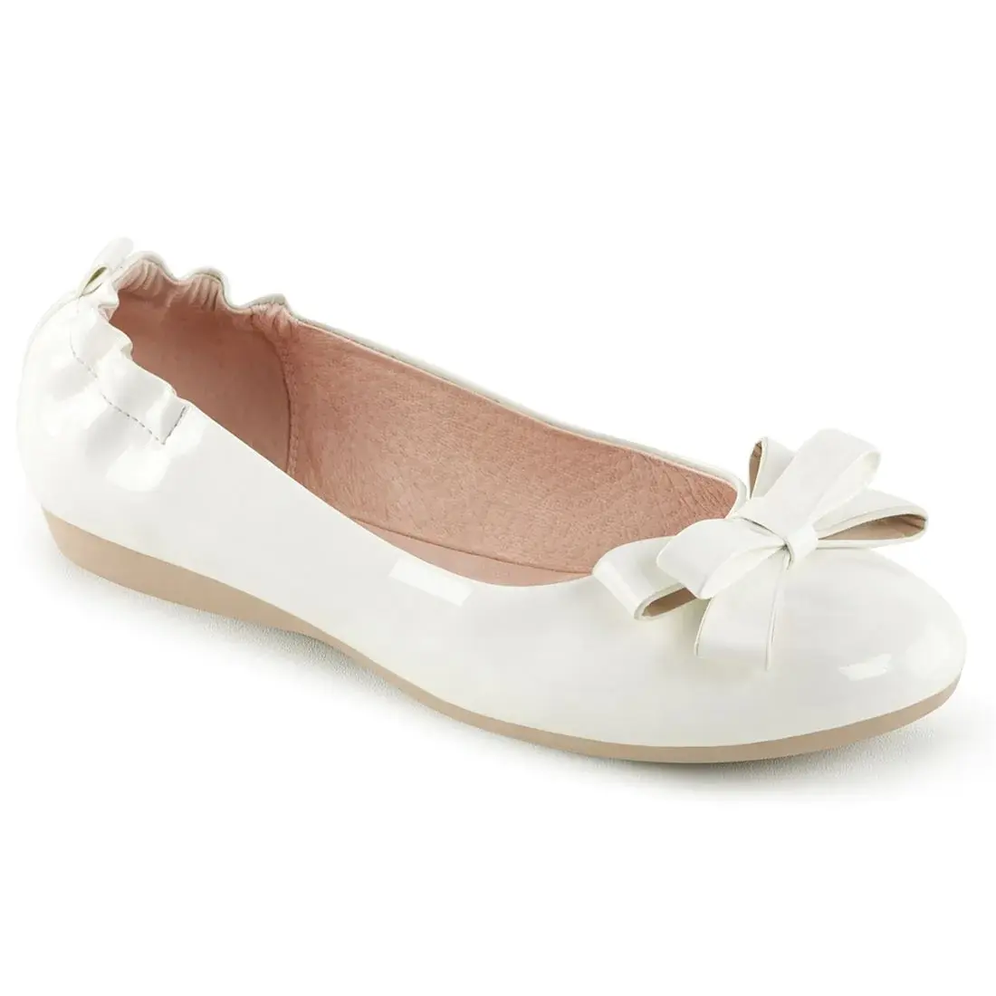 Pin Up Couture White Flat Doll Shoes