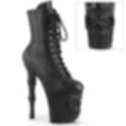 Pleaser Stiletto 8" Skull Black High Boots