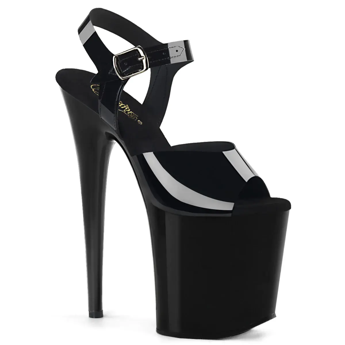 Pleaser Black Silicone High Heels