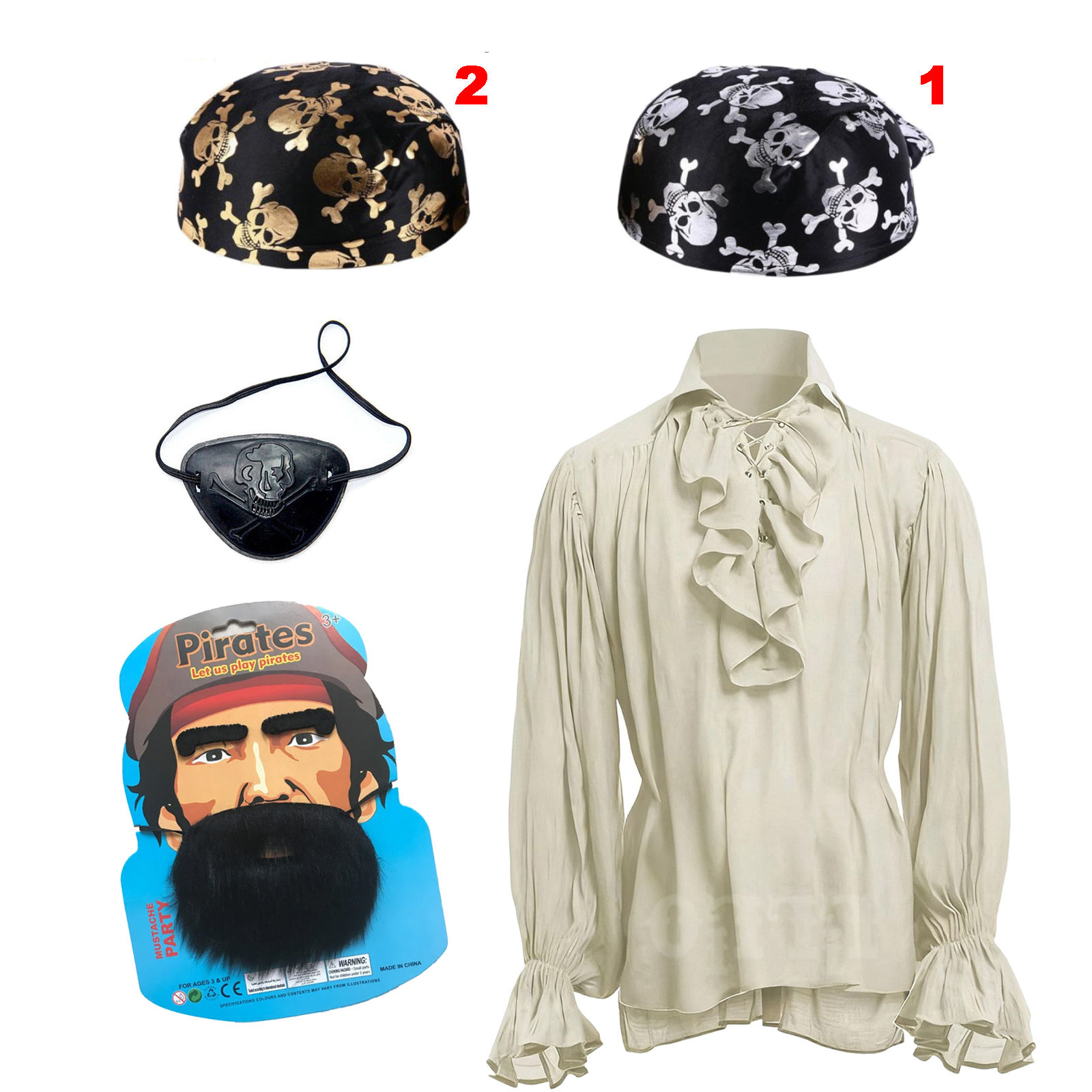 סט פיראט מזוקן