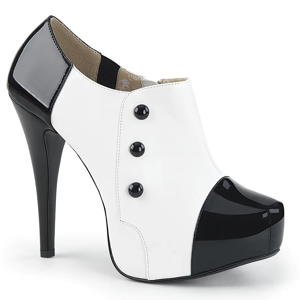 Pleaser White 3 Button Ankle Shoes