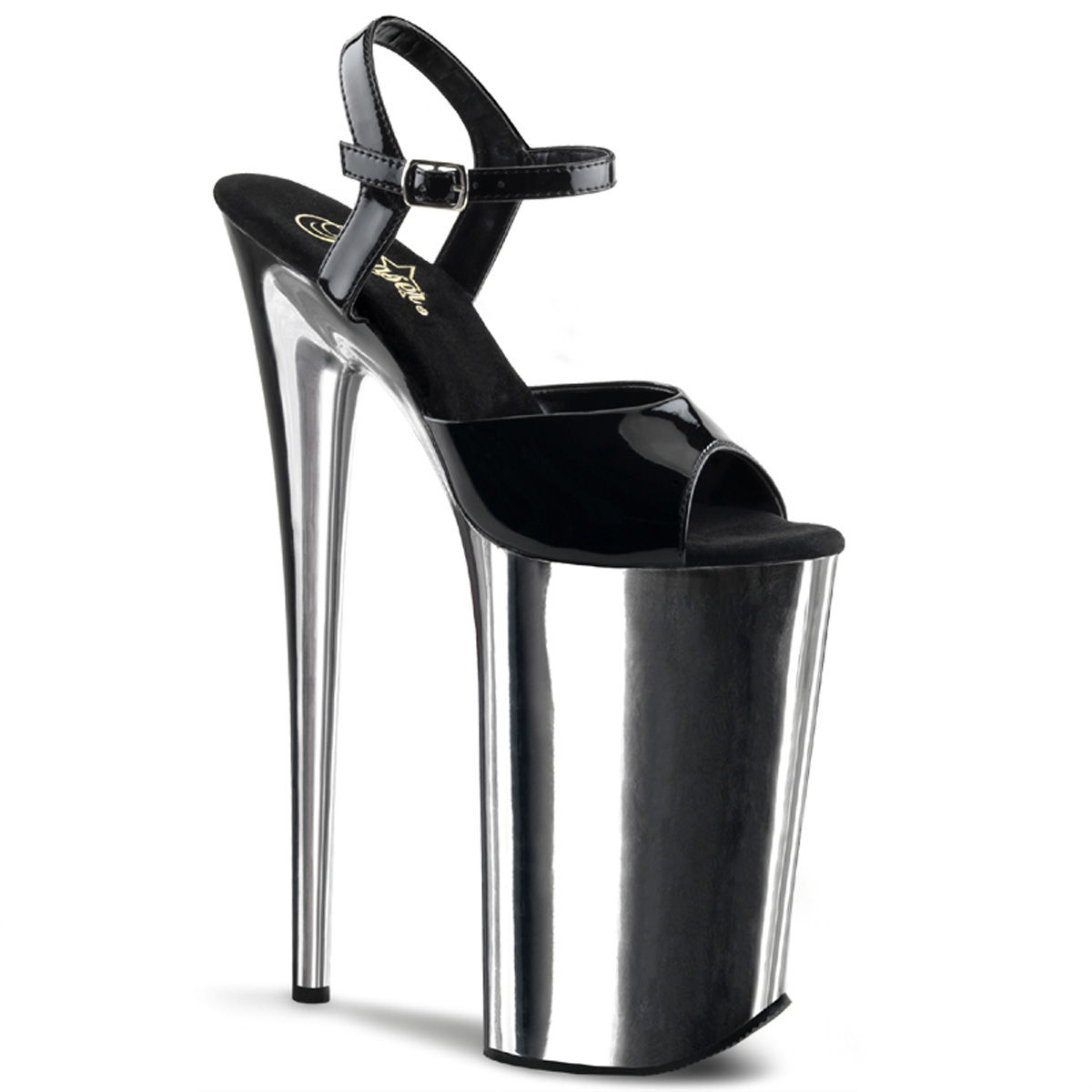 Pleaser Black Slv Extreme High Heels