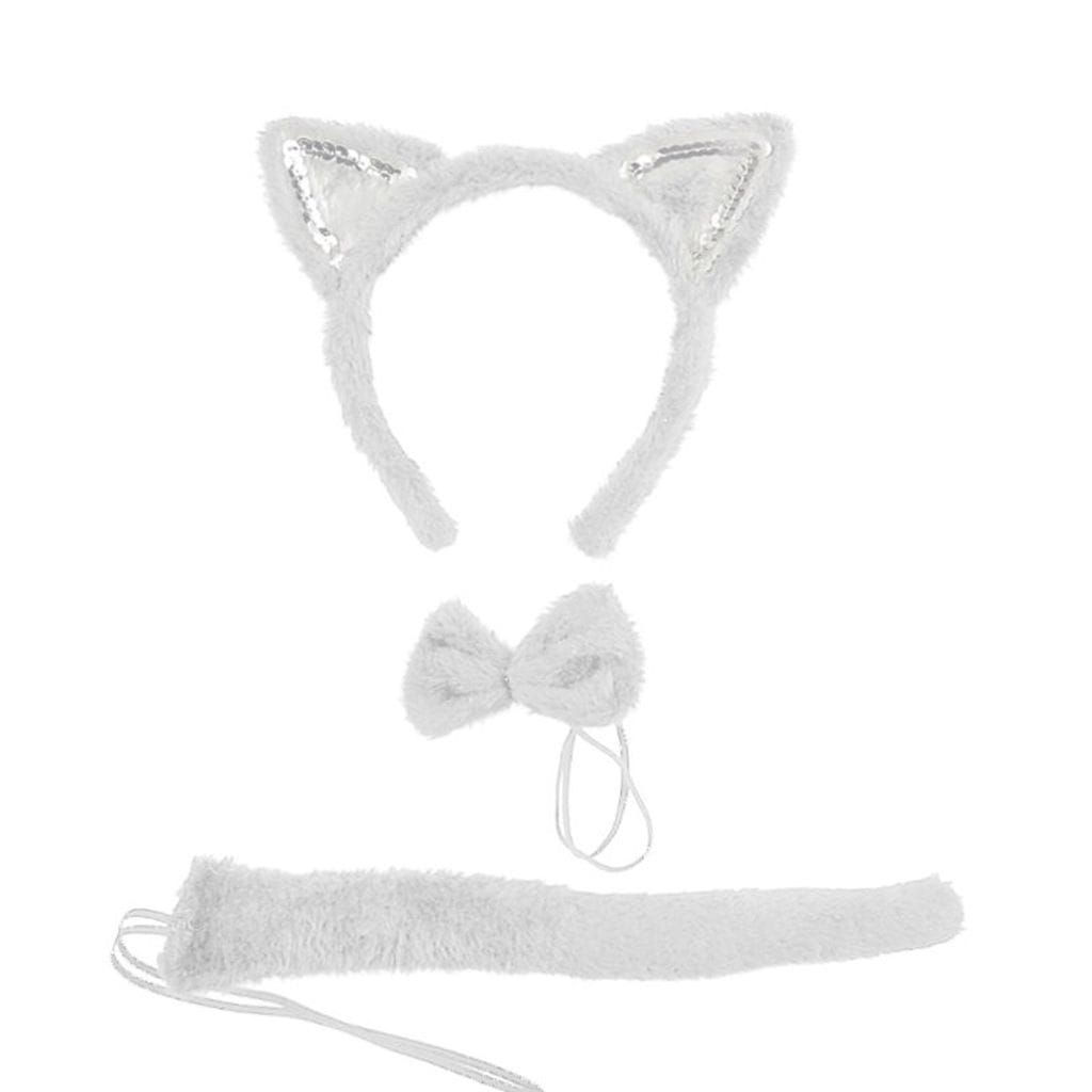 סט חתול 3 חלקים לבן