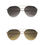 Thumbnail: Modern Slim Temples Brow Bar Rimless  Flat Lens Aviator Sunglasses 59mm