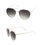 Thumbnail: Modern Slim Temples Brow Bar Rimless  Flat Lens Aviator Sunglasses 59mm
