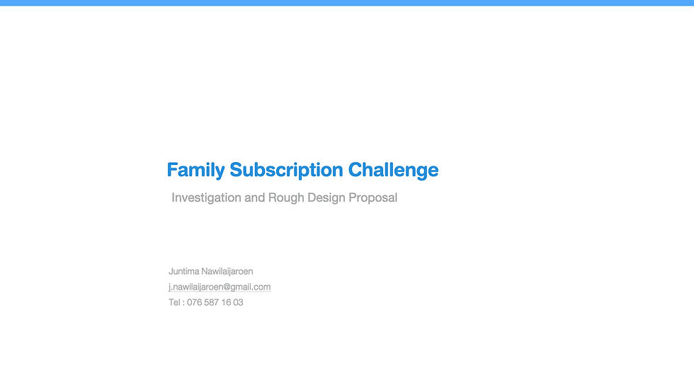 Family Subscription Design Challenge - Juntima