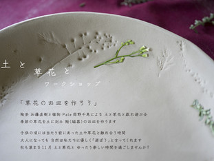 ワークショップのお知らせ「土と草花と」草花のお皿を作ろう