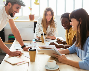 Collega's die samenwerken