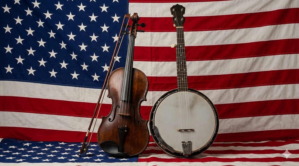 fiddle banjo on american flag.png
