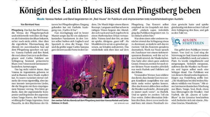 Concert Review in Mannheim ! Thank you Mannheimer Morgen and Bernhard Haas