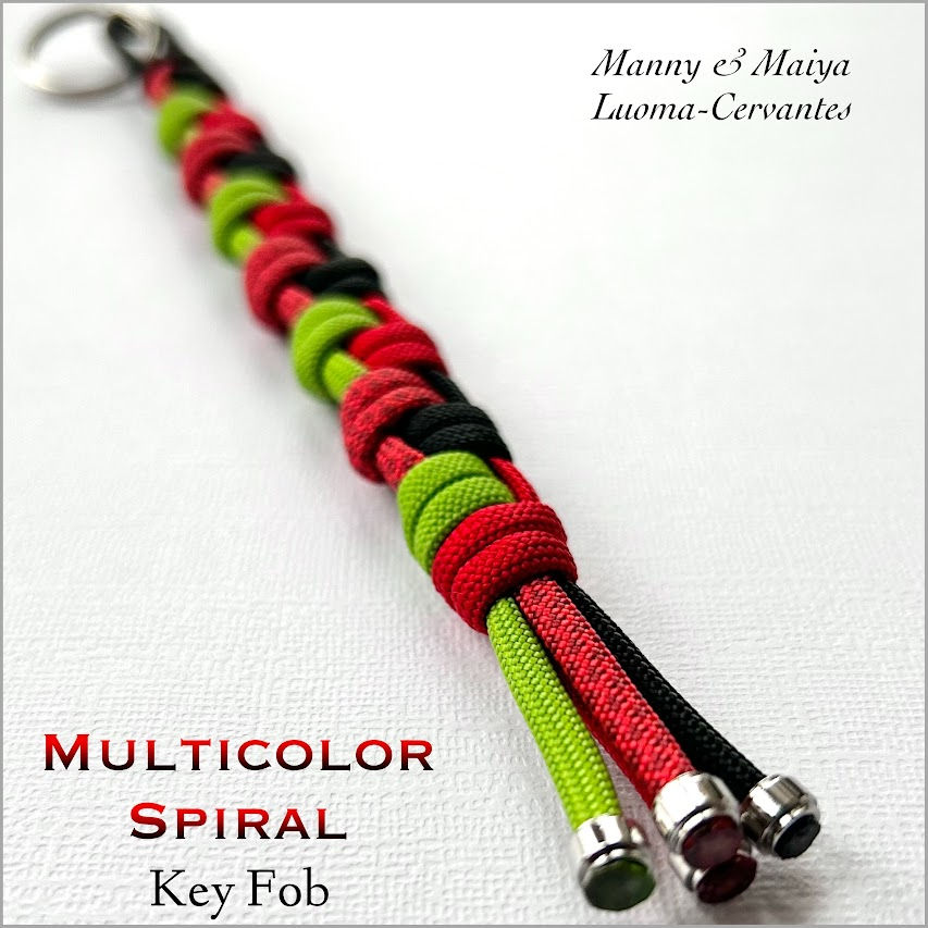 Thumbnail: Multicolor Spiral Premium Paracord Key Fob/Zipper Pull
