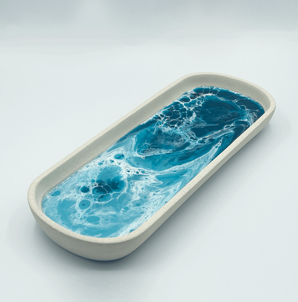 Seascape Resin - Concrete Trinket Dish